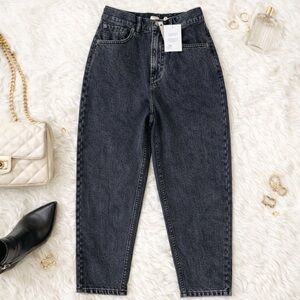 NEW ASOS High Waisted Cotton Black Washout Womens 1980s Style Mom Jeans 28 x 32